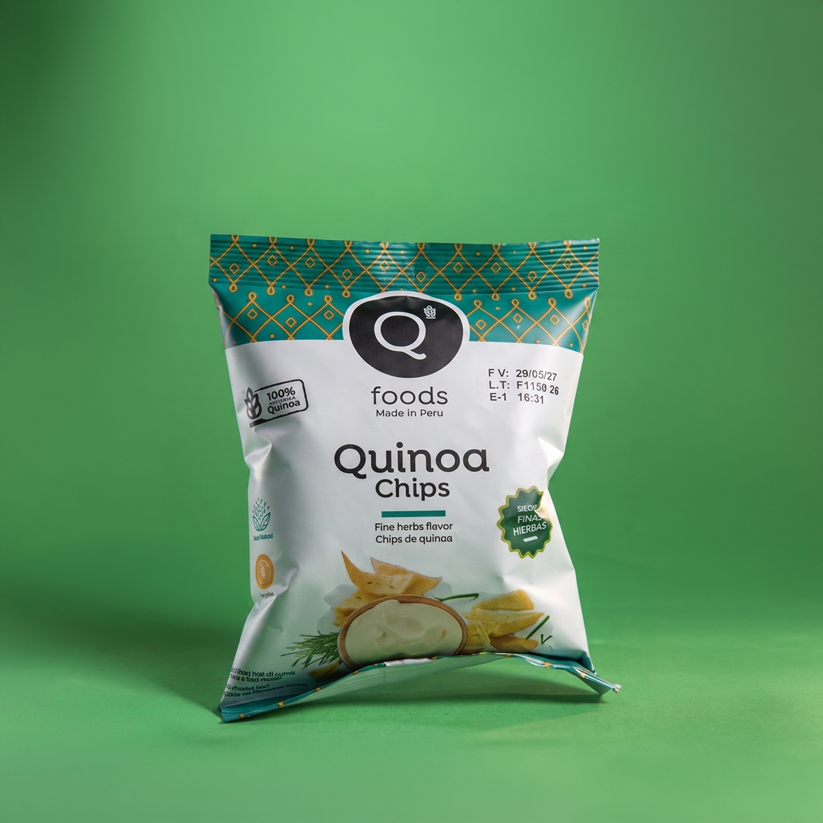 Chips de quinua sabor finas hierbas x 35 gr