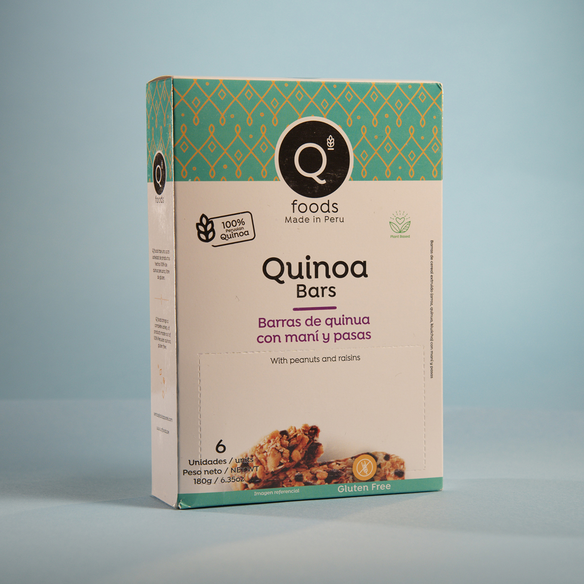 Barra de quinua sabor mani con pasas 30 gr (cjx6)