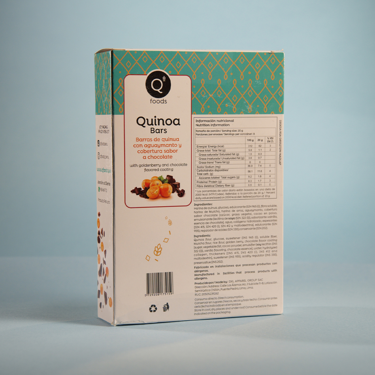 Barra quinua sabor aguaymanto con chocolate x 20gr (cjx8) - Image 2