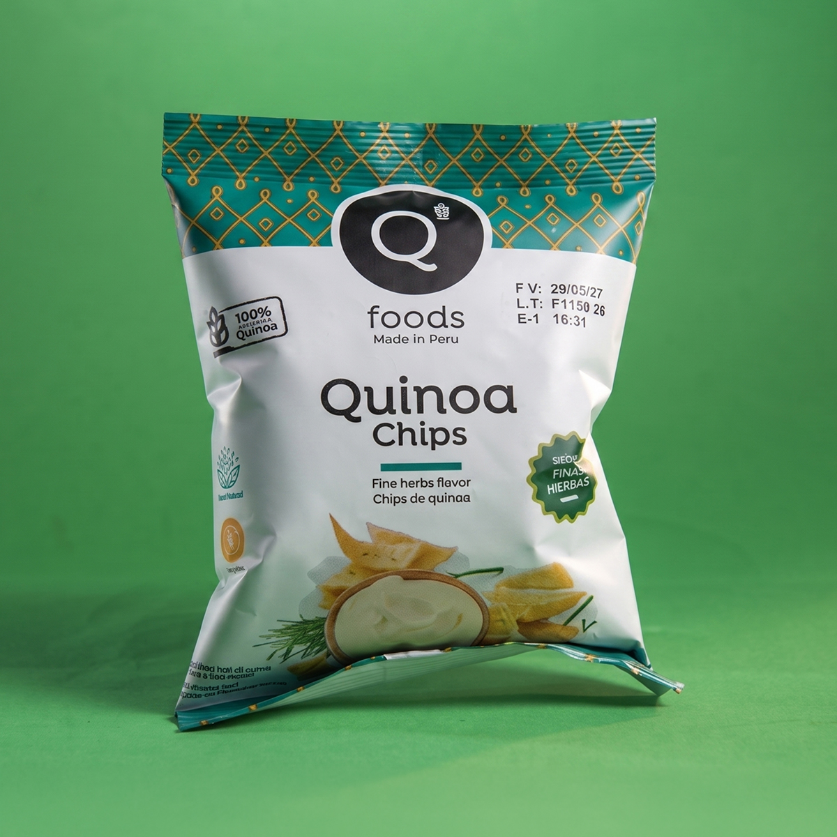 Chips de quinua sabor finas hierbas x 100gr