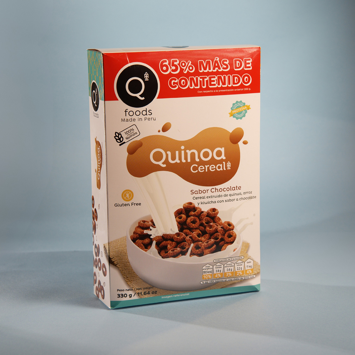 Cereal de quinua sabor chocolate x 330 gr